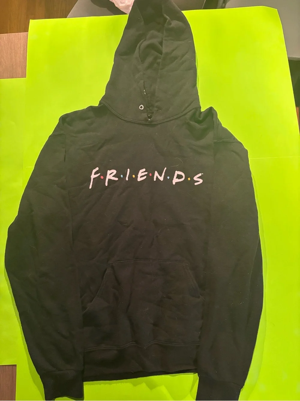 FRIENDS Black Zip-Up Hoodie with Pink Logo Dots
